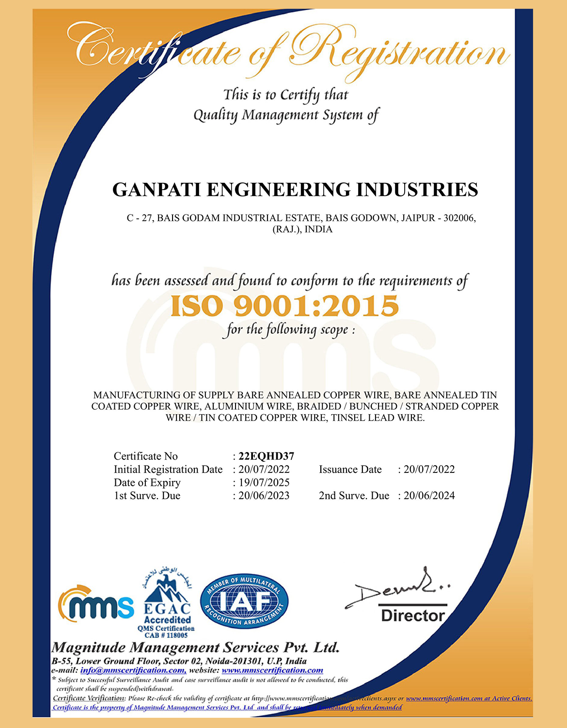 GANPATI ENGINEERING IND-ISO 9001-2015